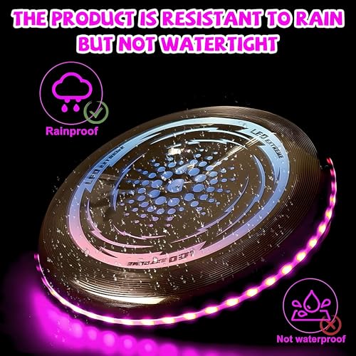 Begonia Leuchtend Frisbee Scheibe, Ultimate Flying Disc Spielzeug mit 42 LED-Lichter, Farben Frisbee Flugscheibe Geschenk für Kinder Erwachsene Spaßsport Freien(Zwei integrierte CR2016 Knopfzellen)