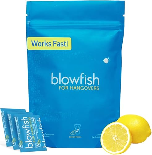 Blowfish for Hangovers - Alivio rápido de la resaca  Formulación reconocida por la FDA - Comienza a aliviar los síntomas de la resaca en 15 minutos