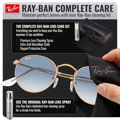 Image of Ray-Ban RB3447 ROUND METAL Round Shaped Sunglasses for Men with Official RAYBAN Eyewear Kit