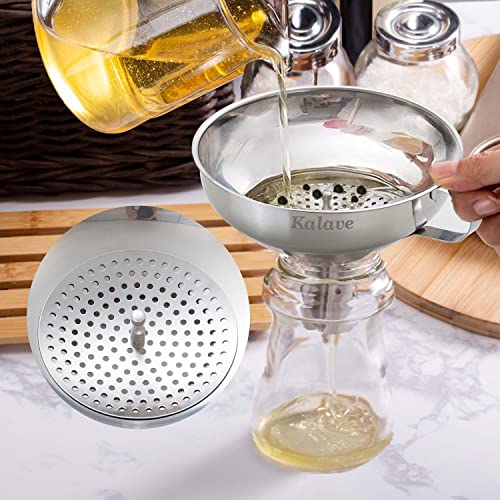 Kalave KALAVE-CANNING FUNNEL013 Canning Funnel, Food Grade Stainless Steel Canning Funnels With Strainer, Wide Mouth Funnels For Kitchen Use, Canning Supplies Kit For Wide And Regular Mason Jars thumb #3