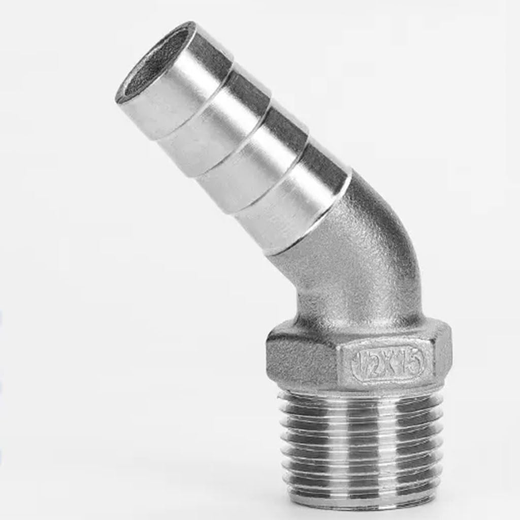 Złącze kolankowe 45 stopni, 1/4" 3/8" 1/2" 3/4" 1" 1-1/4" męskie na 6 mm 8 10 15 20 25 32 Kolanko do węża ze stali nierdzewnej, 1 szt(304 DN20*15MM)
