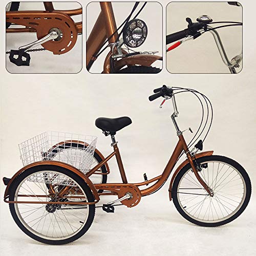 WUPYI2018 Triciclo da 61 cm per adulti, 3 ruote 6