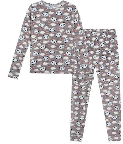 Rene Rofe Girls' Pajama Set - 2 Piece Velour Long Sleeve Sleep Shirt and Pajama Pants - Cozy Sleepwear Set for Girls (4-12)