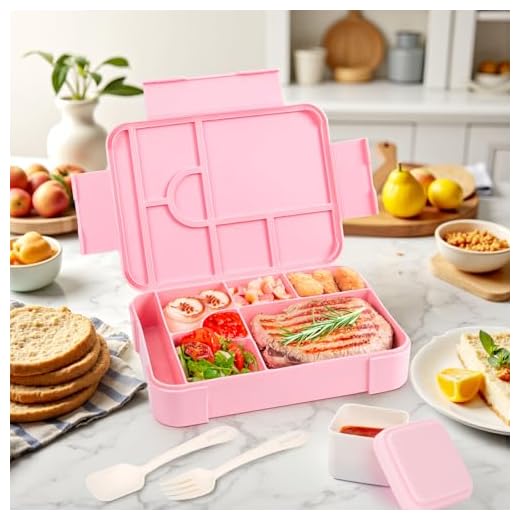 Bento Lunch Box, 1330ML Leak-Proof Bento Box for Adults, Food Container with 6 Compartments and Cutlery Set, BPA Free Snack Box for Office Microwave Dishwasher Safe