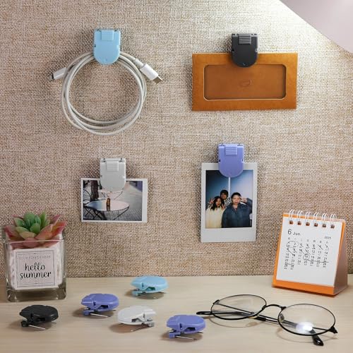 Image of Feifeiya 15 Pcs Cubicle Clips for Fabric Panels,Blue | Office Partition Wall Clips, 40-sheet Capacity for Notes Photos Memos, Metal Spring, Fits Cubicle Fabric Accessories
