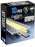 Profilé Alu pour Ruban LED 1m 10 Pièces – Rail LED avec Diffuseur LED Blanc Opale – profilé led encastrable Placo pour un Éclairage Doux et Homogène – Compatible Bandes led (SA01, 1M 10 pièces)