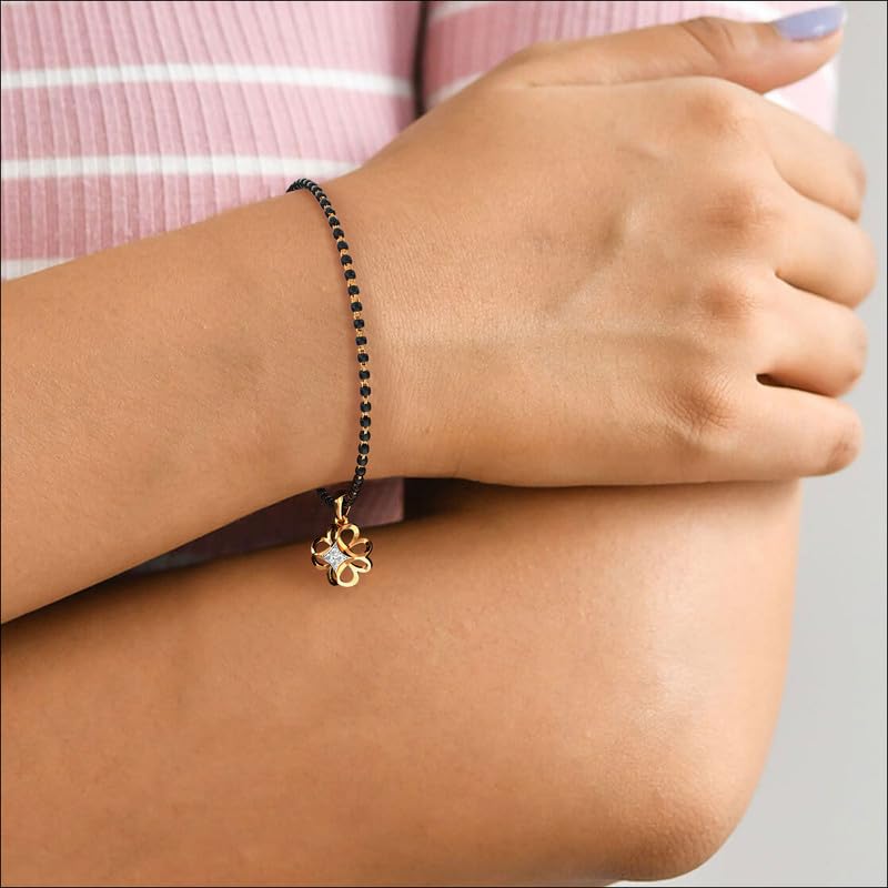 Image of KISNA Diamond Gold Mangalsutra Bracelet for Women