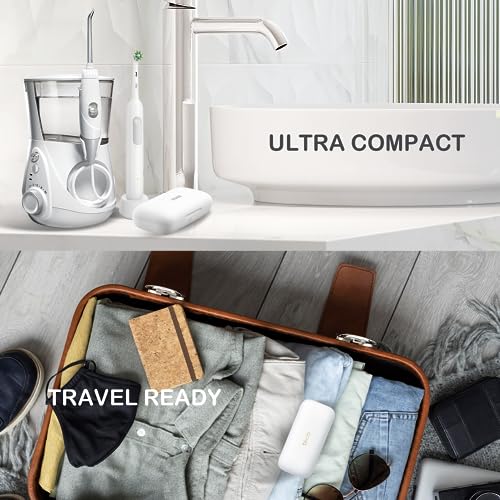 universal uv sanitizer portable sterilizer for electric toothbrush heads amp water flosser tips fits 2 picks of any size travel toothbrush sanitizer case