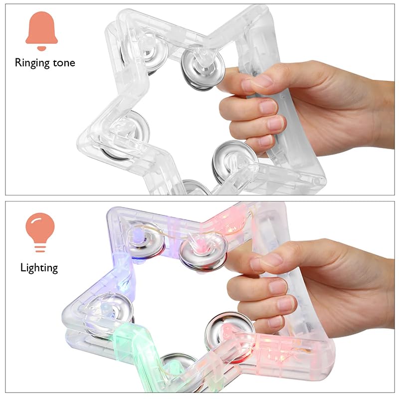 Amazon | Jinmoioy 光るタンバリン LEDライト 1/2個セット ピカピカ