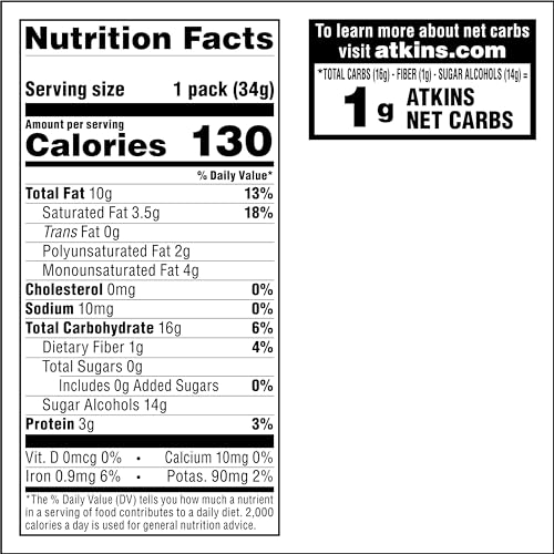 Atkins Endulge Chocolate Peanut Candies, Dessert Favorite, 0g Sugar, 16 Count - Thumbnail 6