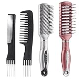 Dini Wigs 4 pack Hair Brush and Comb Set, Includes: 1 Vented Brush, 1 Regular Brush, 2 Special Combs, and 2 Lift Combs; Colors Vary