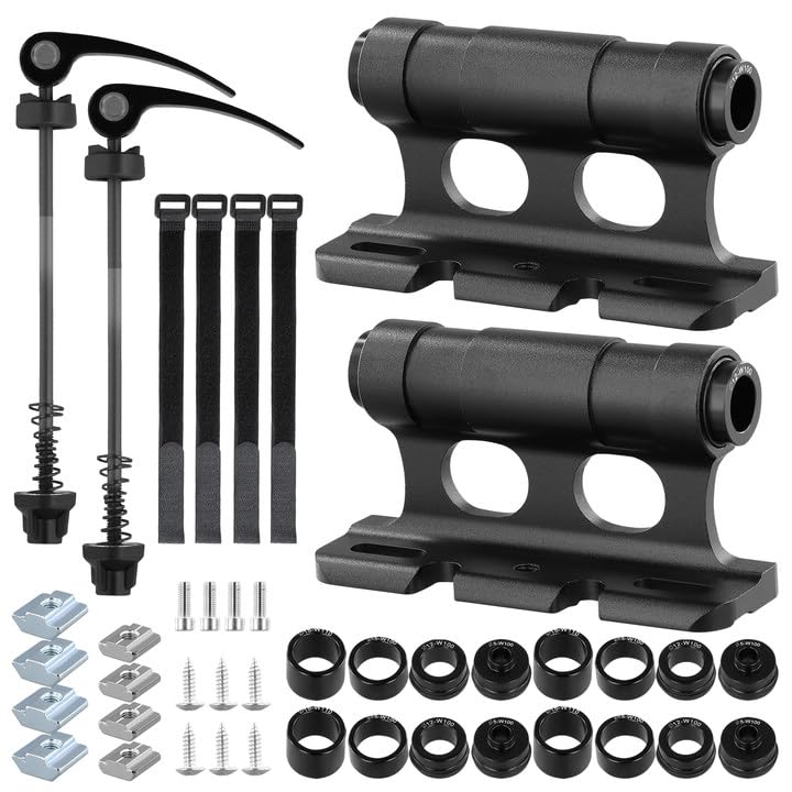 Vusddy 2 Stück Fahrradgabelhalterung mit Schnellverschluss – Fahrradträger aus Aluminiumlegierung mit Durchgangsachse für den