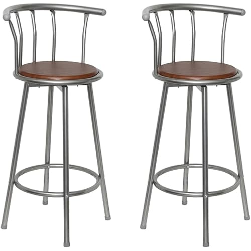 vidaXL Bar Stools 2 pcs Brown Steel
