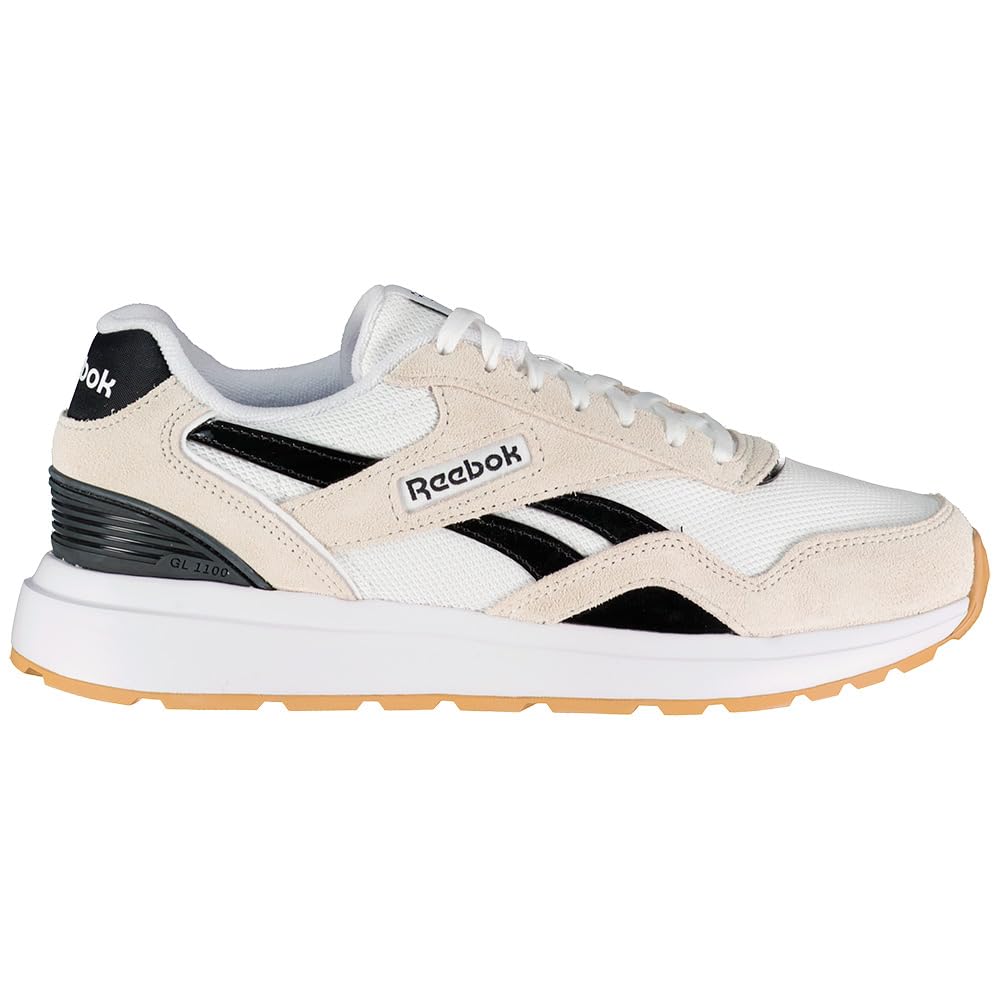 Reebok Women's GL1100 Trainers, White/White/Black, 40.5 EU, White/Black, 8.5 UK