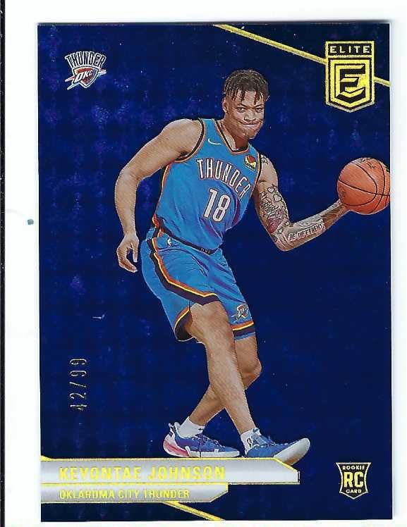 KEYONTAE JOHNSON 2023-24 Panini Elite #213 BLUE PARALLEL Rookie Card RC #42 of only 99 Made! Oklahoma City Thunder Basketball