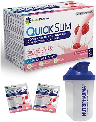 Meal Replacement Shakes for Weight Loss, Strawberry Cream Diet Shakes, 30 packs, Protein Shaker
