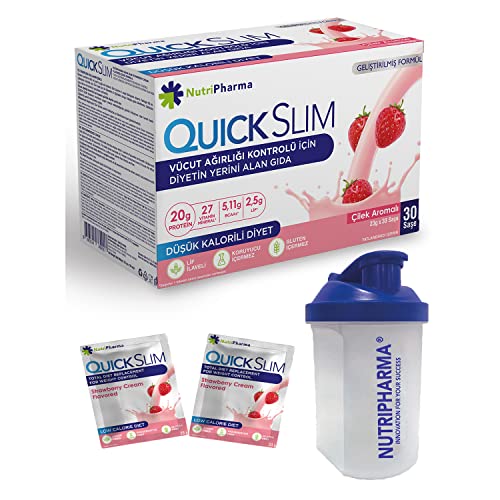 Meal Replacement Shakes For Weight Loss, Strawberry Cream Diet Shakes, 30 Packs, Protein Shaker #TOP2
