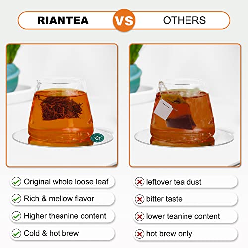 Riantea Organic Cold & Hot Brew Black Tea Bags 36 Count, Sugar Free Low Caffeine Ice Black Tea, Non-Gmo Natural Premium Tea Leaf, 2.5 Oz (72G) #TOP3