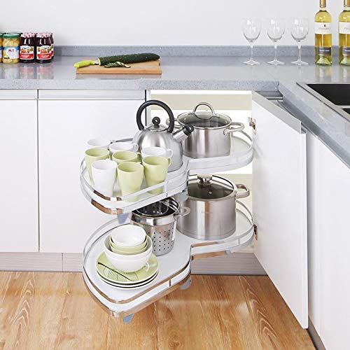 WJYTDHIQS Organizador extraíble de Esquina ciega, Estante de Almacenamiento Tipo carrusel, carrusel de Esquina de Cocina para gabinete de 800-900 mm, maximiza el Espacio, Abierto para diestros