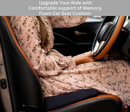 Image of Memory Foam Cars Neck and Lumbar Support Pillow, Removable Cover, Head Rest Support for Cars, Office Chair, Black, 1 Pack (Seat Cushion (Gray))