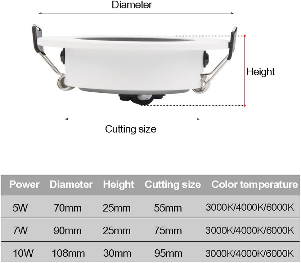 3 Pcs Downlight Baffle Trim Modern Recessed Downlight 5W -10W Anti-Glare LED COB Downligh for Hallway Living Room Bedroom Lighting 3000K/4000K/6000K Selectable