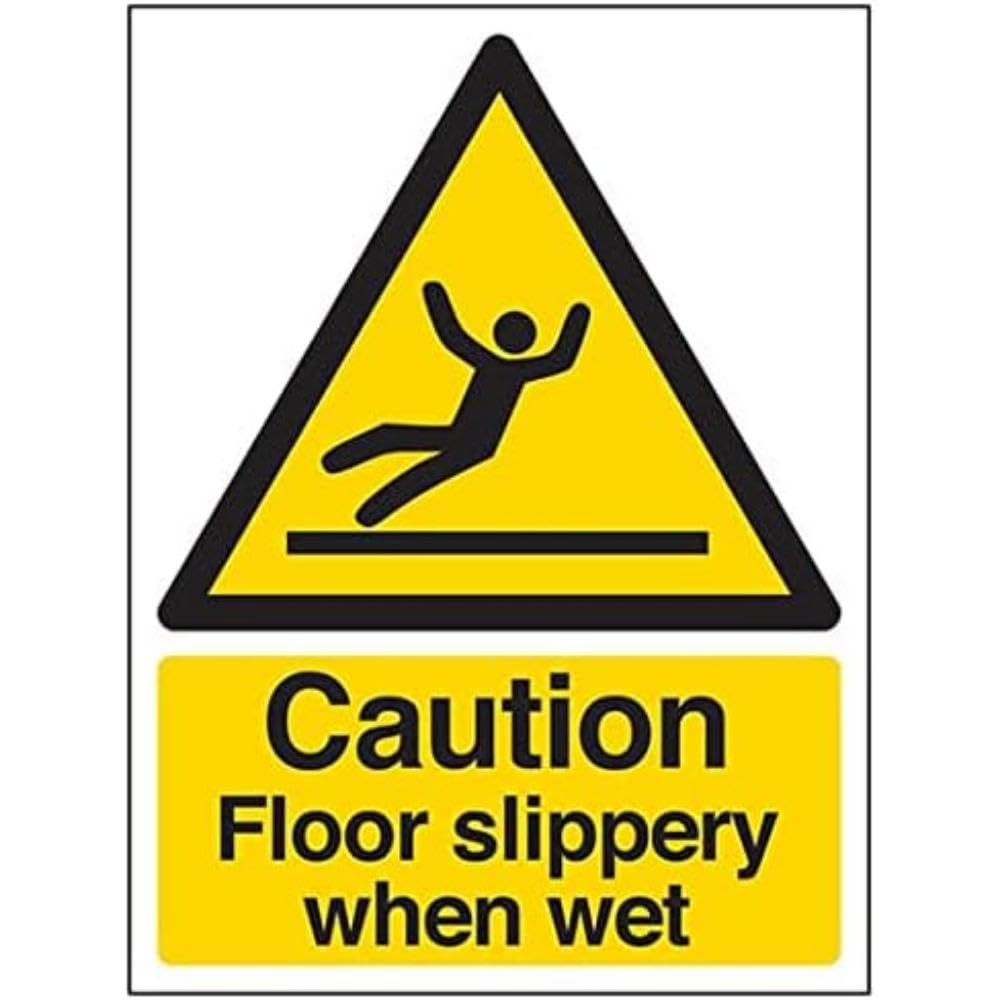V Safety Eco Friendly Warning General - Caution Floor Slippery When Wet - 150 x 200 mm Safety Sign