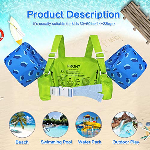 image for Gogokids Kids Swim Vest Life Jacket, Swimming Aid Armbands for Toddler