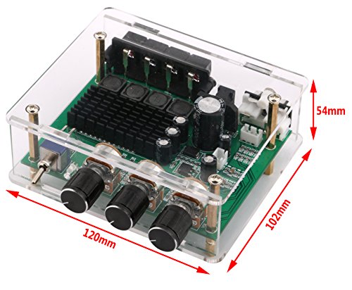 Yeeco Digital Amplifier Board Dual Channel 80W+80W DC12V-24V / AC14V-17V Audio Power Amplifier Board Car Audio Stereo AMP Module with Volume Knob RCA Audio Input for Audio System DIY Speakers