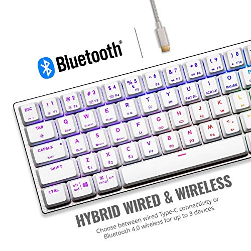 Image of Cooler Master SK622 Wireless 60% Sliver White Mechanical Keyboard with Low Profile Brown Switches, New and Improved Keycaps, and Brushed Aluminum Design