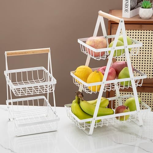 Cesta para frutas de varias capas con diseño de malla vacía para conservar alimentos 6