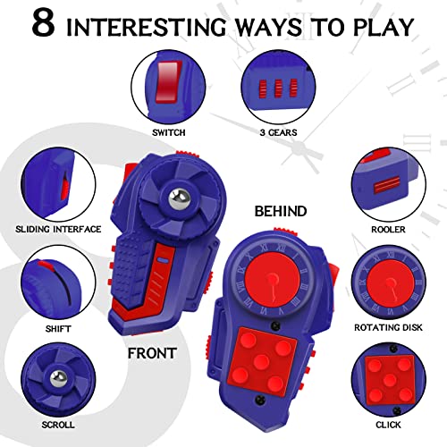 Wtycd Fidget Toys, Cool Ergonomics Fidget Pads With 8 Functions For Adults Kids Unique Durable Design Handheld Sensory Stress Toys For Add, Adhd, Anxiety(Black & Red) #TOP2