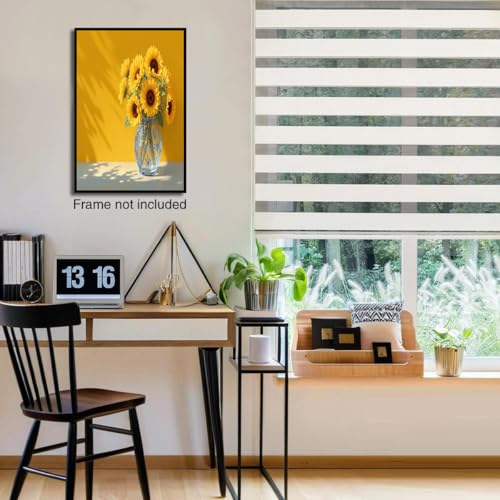 Cuadro de lienzo con girasol amarillo para iluminar y dar calidez a tu dormitorio 4