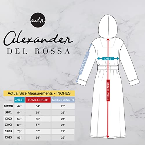 Alexander Del Rossa Men's Warm Fleece Robe With Hood, Big And Tall Bathrobe, 1X-2X Steel Gray With Black Contrast (A0125Stb2X) #TOP5