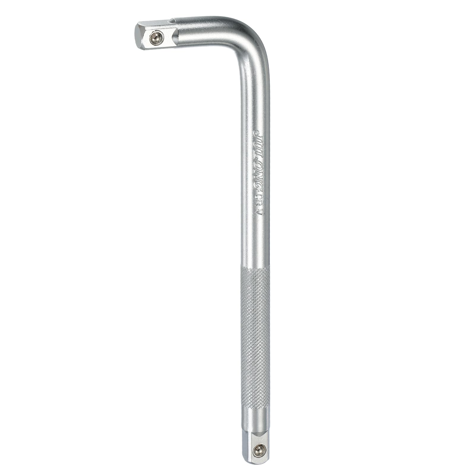 sourcing map Socket Breaker Bar 1/2" Drive 12" Long 50BV30 Alloy Steel L-Shape Extension Bar Axle Nut Socket Wrench Hand Tool for Car Mechanical Equipment Repair, Matte Silver