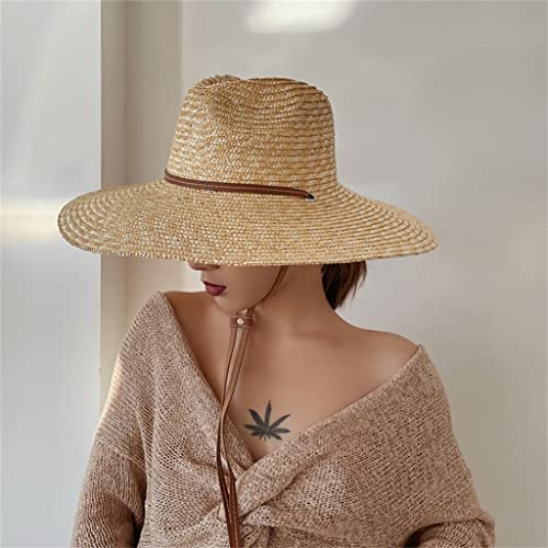 Chapeau de soleil femme avec ruban et grand bord pour la plage - 4