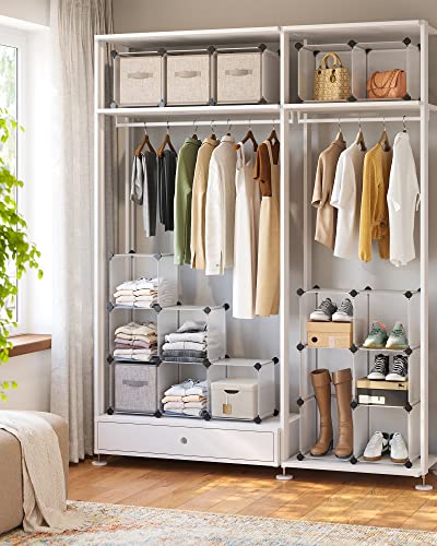 SONGMICS-Cube-Storage-Organizer-Set-of-16-Plastic-Cubes-Book-Shelf-Closet-Organizers-and-Storage-Room-Organization-Bedroom-Living-Room-122-x-484-x-484-Inches-White-ULPC44L