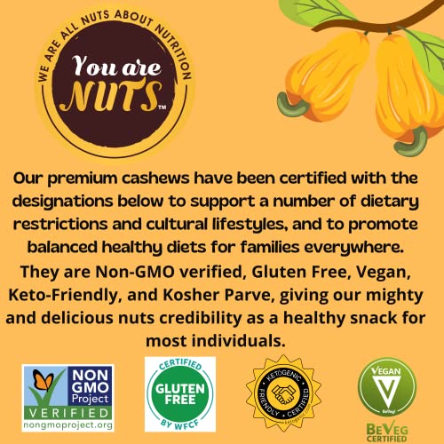 Cashews | Naturally Roasted & Slightly Salted | 16 Oz Bag | Whole Cashews With Natural Skin | Non Gmo | Gluten Free | Vegan | Kosher Parve | Keto Friendly | Everyday Protein. #TOP2