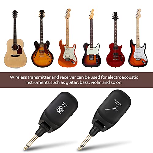 Sistema de guitar sem fio Conjunto de tnsmissor e receptor de guitar elétrica com bateria recarregáv