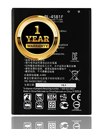 Image of Original BL45B1F Batery Compatible with LG V1, Stylus 2 K52 F72 F6 H961 with Warranty