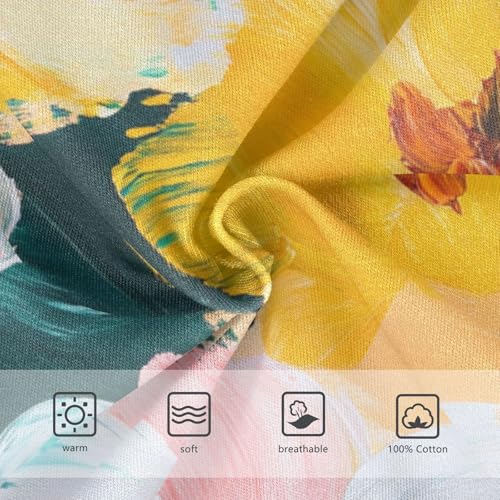 KLL Flowers Leaves White Pink Yellow Toddler Boys Cotton Athletic Underwear Cute Children Panties3