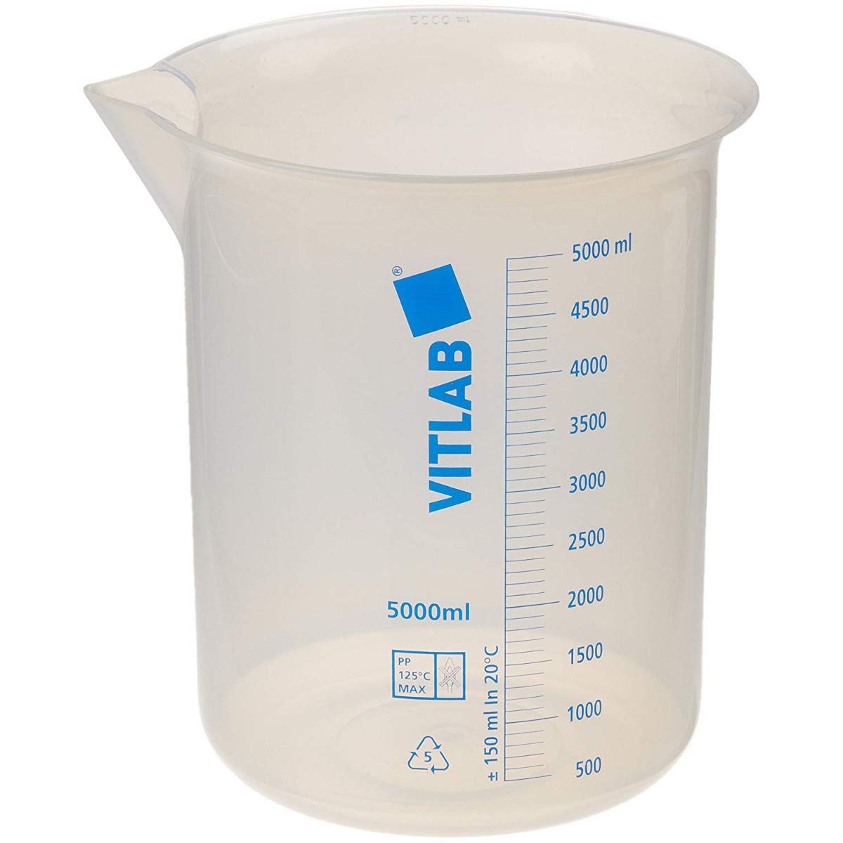 Gobelet gradué 500 ml Brandtech V618081 en polypropylène incassable et lisible