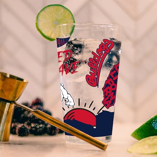 Image of Logo Brands NCAA 16 oz Pint Glass - Durable Glass With Bold Team Color- Chip-Resistant Rim Drinkware For Fans, Tailgates, Home Bars & Everyday Use