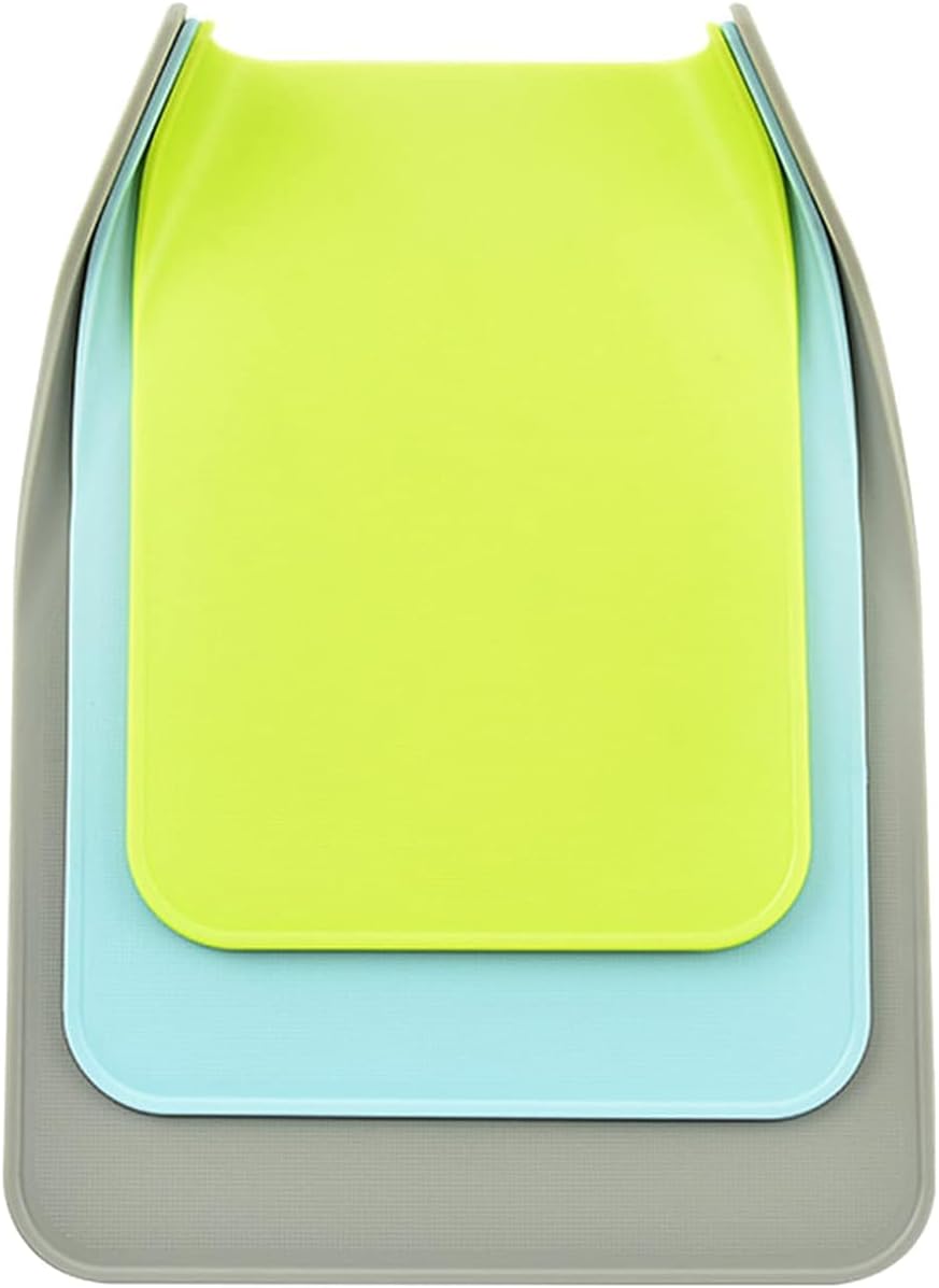 3-Piece Plastic Cutting Board Set – Durable, Thick Chopping Boards for Meat, Veggies, Fruits, Non-Slip & Dishwasher Safe with Easy Grip Handle, Ideal for Kitchen, Camping, Outdoor Use