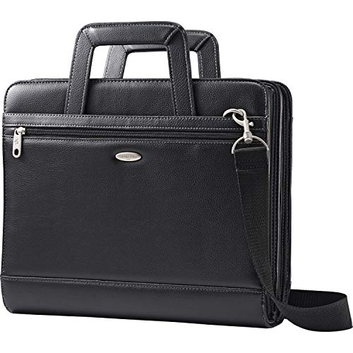 Samsonite Vinyl 3-Ring Padfolio with Handles and Shoulder Strap, 14"H x 12"W x