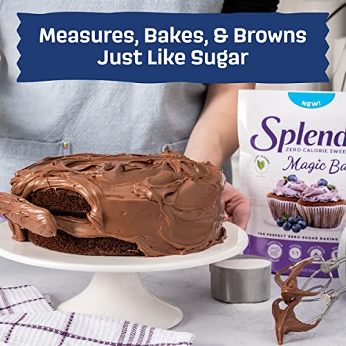 Image of SPLENDA Magic Baker Zero Calorie Plant Based Granulated Baking Blend with Stevia, Erythritol and Allulose - Zero Sugar, Keto Friendly, 1lb (16 oz) Pouch, White (Pack of 6)