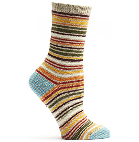 Ozone Women's Scandinavian Stripes Sock, Sturdy, Comfortable, Basic Striped Crew Socks For Women, Size 9-11 (Orange) #TOP14
