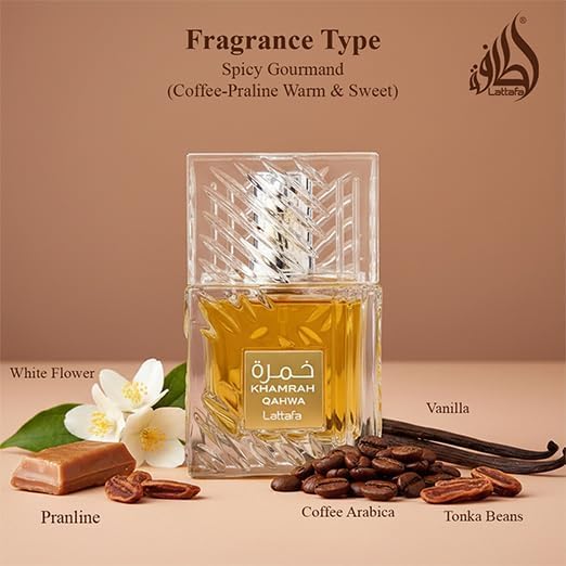 Lattafa Khamrah Qahwa For Unisex Eau De Parfum Spray, 3.4 Ounce — view 6