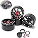 RCLIONS Aluminum Metal 2.2" Beadlock Wheels/Rims for 1/10th Scale RC Crawler Car Axial Wraith-Pack of 4 (Black+Red)