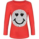 BEZLIT Mädchen Langarmshirt Wende-Pailletten Lächeln 21512 Rot Größe 128