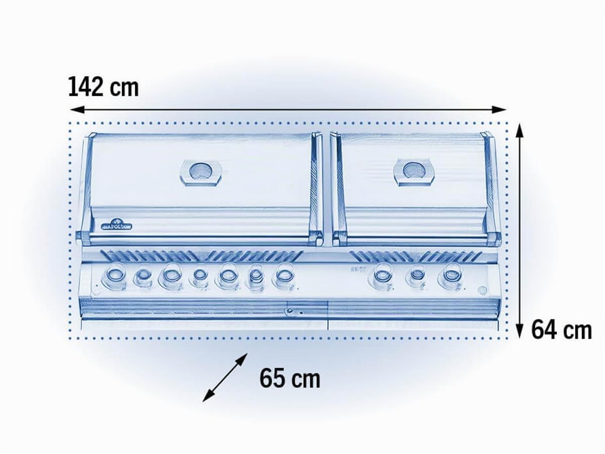 Napoleon Barbecue gaz encastrable Prestige Pro 825 INOX 4 brûleurs + 2 Sizzle Zone + brûleur arrière + Fumage